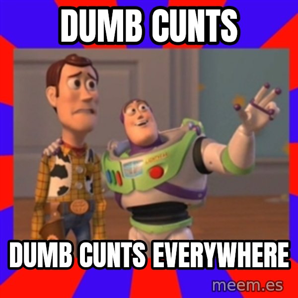 X, X Everywhere  meme: DUMB CUNTS / DUMB CUNTS EVERYWHERE