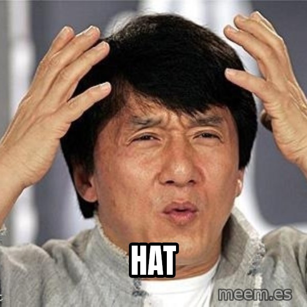 Confused Jackie Chan meme: HAT