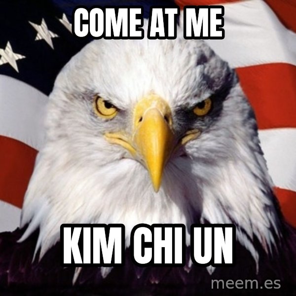 American Pride Eagle meme: Come at me / kim chi un