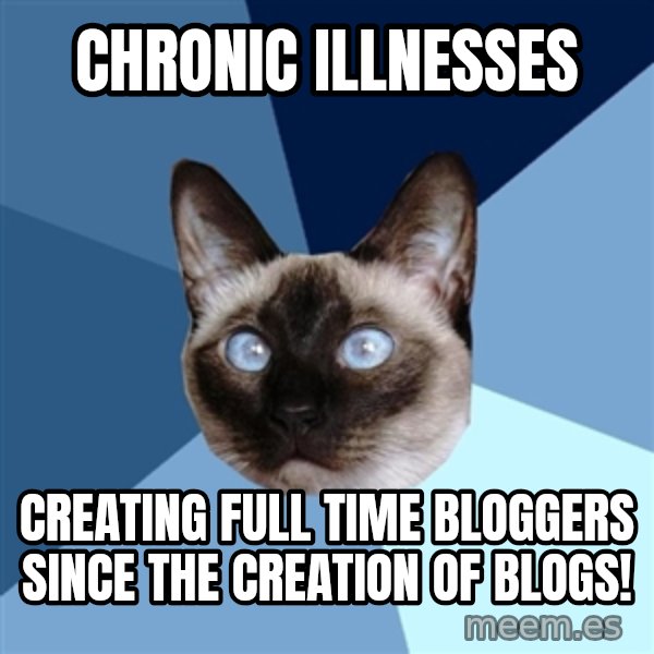 Chronic Illness Cat meme: Chronic Illnesses / Creating full time bloggers since the creation of blogs!