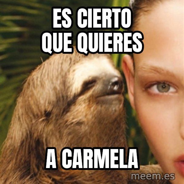 The Rape Sloth meme: es cierto que quieres / a carmela