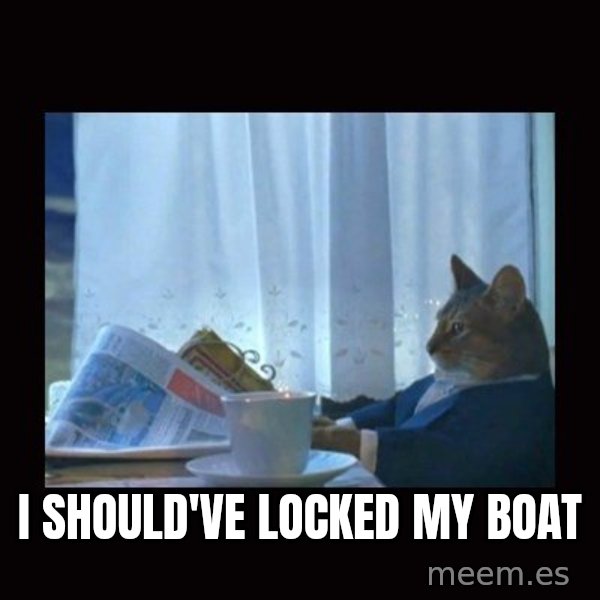 i should buy a boat cat meme: i should've locked my boat