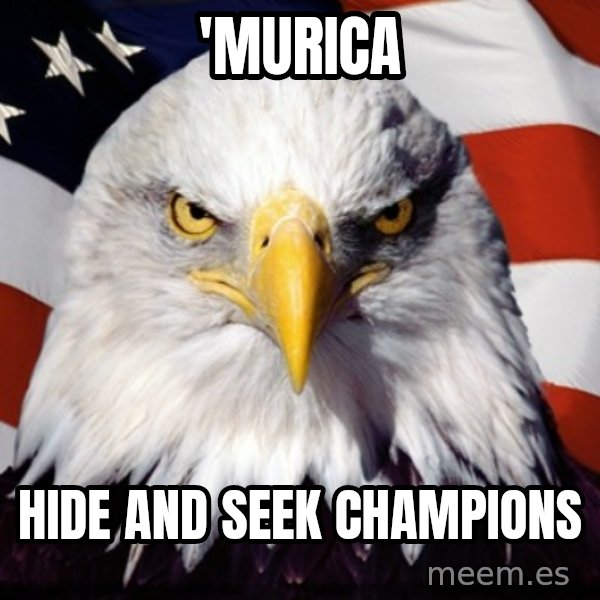 Freedom Eagle  meme: 'murica / hide and seek champions