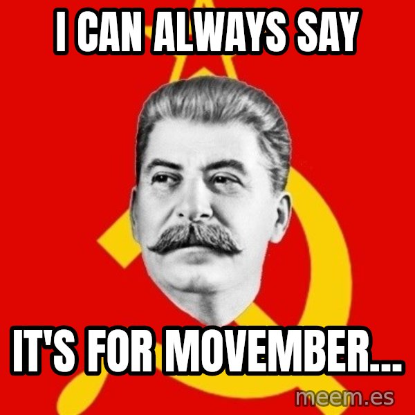 Stalin Says meme: I Can always say / It's for movember...