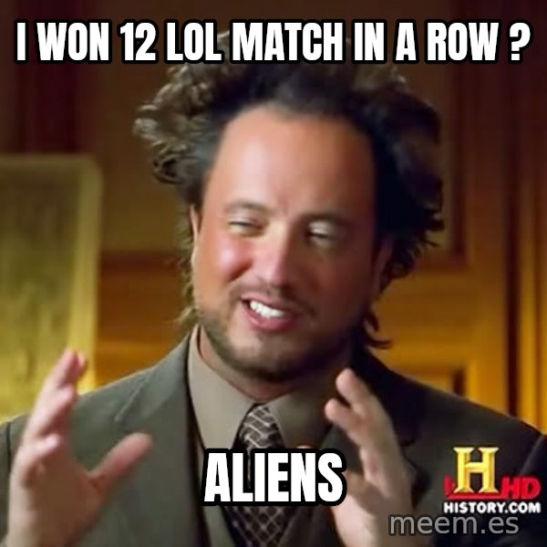 Giorgio A Tsoukalos Hair meme: I won 12 LOL match in a row ? / Aliens
