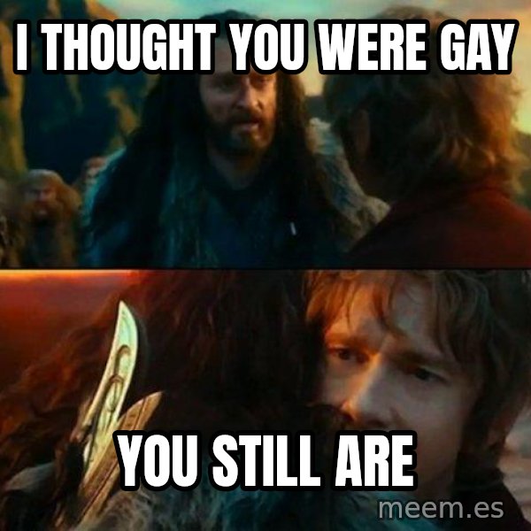Never Have I Been So Wrong meme: I THOUGHT YOU WERE GAY / YOU STILL ARE