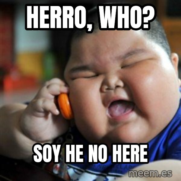 fat chinese kid meme: Herro, Who? / soy he no here