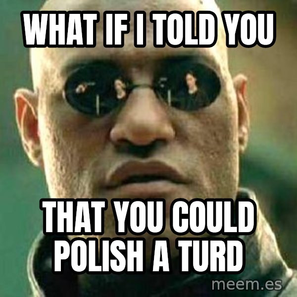 What if I told you / Matrix Morpheus meme: What if I told you / that you could polish a turd