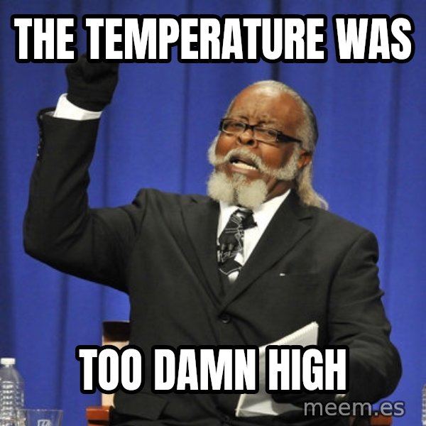 Rent Is Too Damn High meme: The Temperature was / too damn high