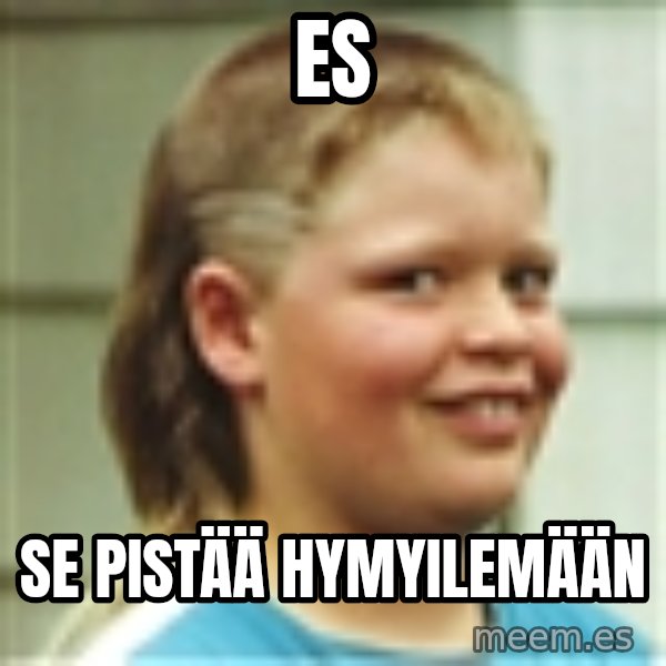 Jonnen Neuvo meme: ES / se     pistää      hymyilemään