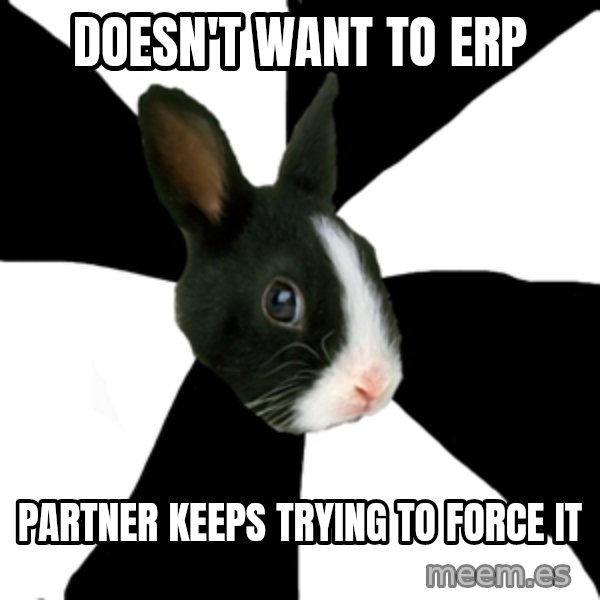 Roleplaying Rabbit meme: Doesn't want to ERP / Partner keeps trying to force it