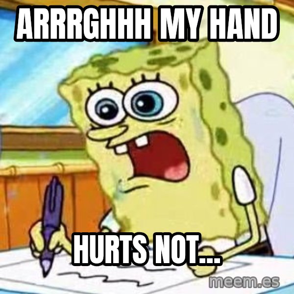 Spongebob What I Learned In Boating School Is meme: Arrrghhh my hand / hurts not...