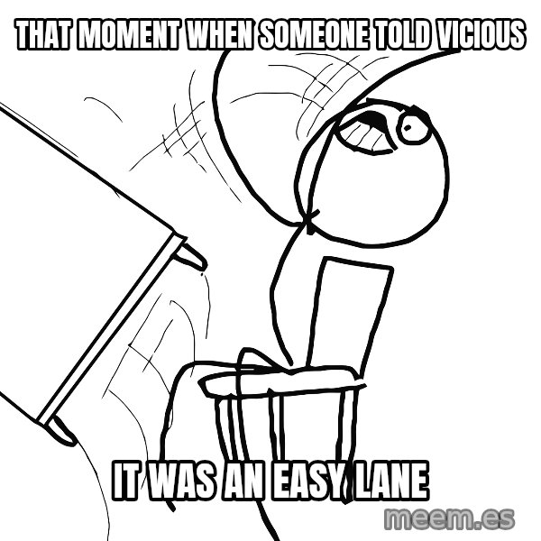 Desk Flip Rage Guy meme: That moment when someone told vicious / it was an easy lane