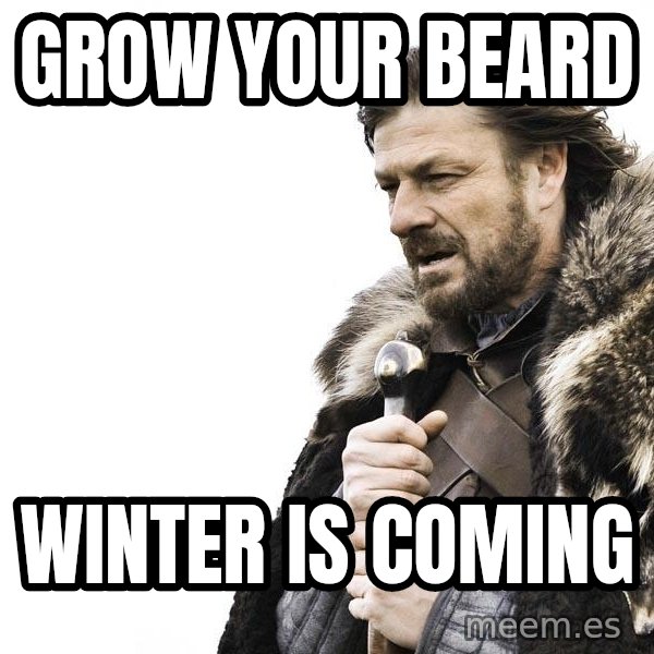 Winter is Coming meme: Grow your beard / winter is coming