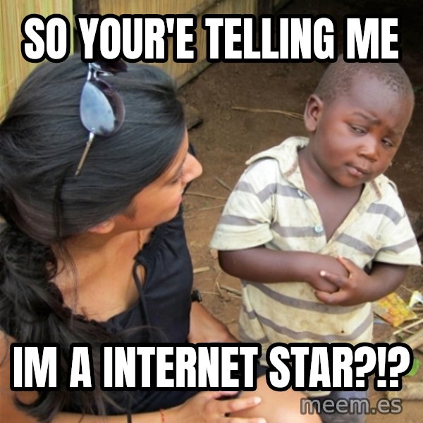 So You're Telling me meme: so your'e telling me / im a internet star?!?