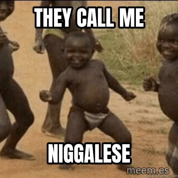 Third World Success meme: They call me / Niggalese