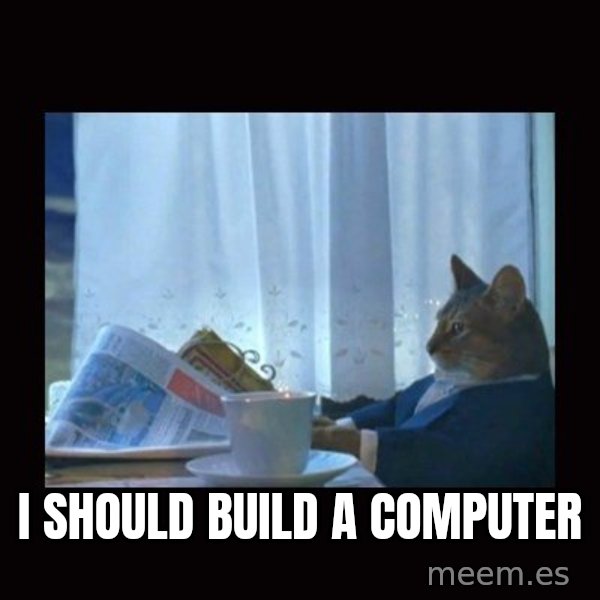 i should buy a boat cat meme: I should build a computer
