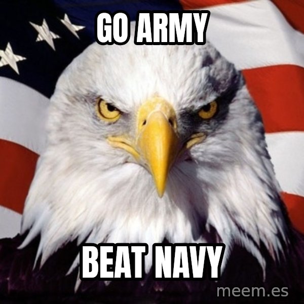 American Pride Eagle meme: GO ARMY / BEAT NAVY