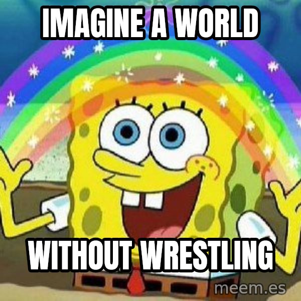 Imagination meme: Imagine a world / without wrestling