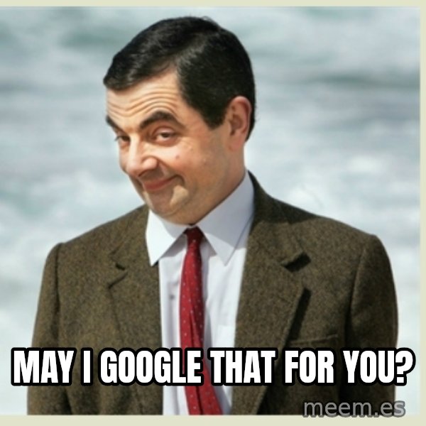 MR bean meme: May I google that for you?