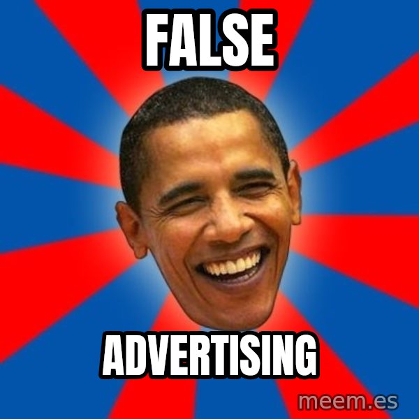 Obama meme: FALSE / ADVERTISING