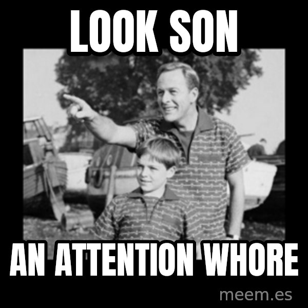 look son a faggot meme: LOOK SON / AN ATTENTION WHORE
