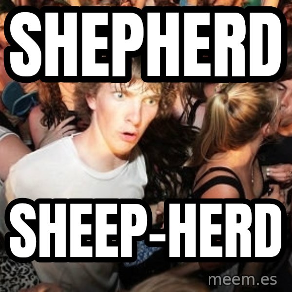 Sudden Realization Ralph meme: Shepherd / Sheep-Herd