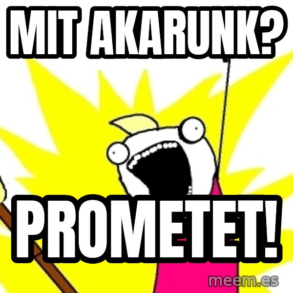X ALL THE THINGS meme: Mit AKARunk? / PROMETET!