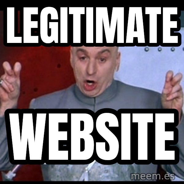Dr. Evil Air Quotes meme: Legitimate / Website