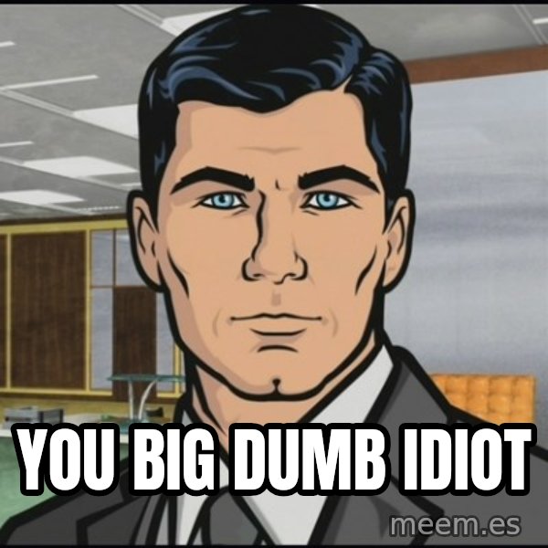 Archer meme: You big dumb idiot