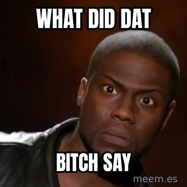 kevin hart nigga meme: What did dat / Bitch say