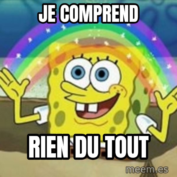 Spongebob meme: JE COMPREND / RIEN DU TOUT