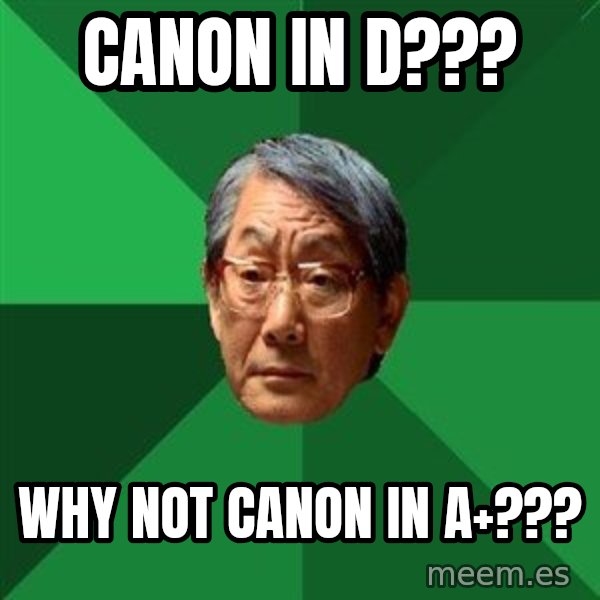 High Expectations Asian Father meme: canon in d??? / why not canon in A+???
