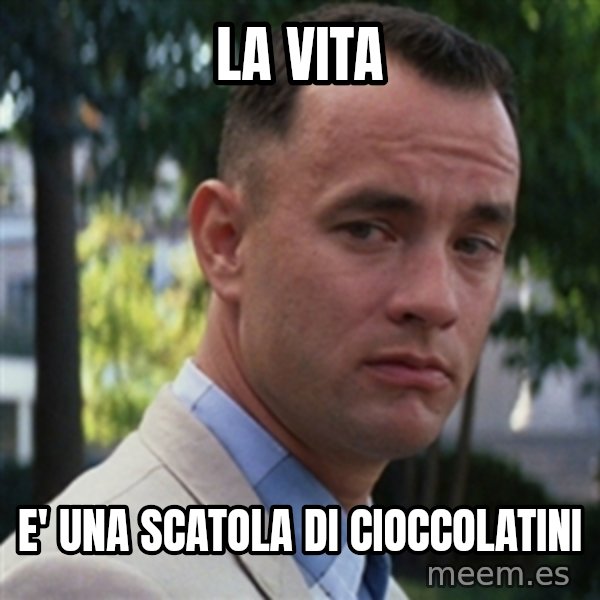 forrest gump meme: LA VITA / E' UNA SCATOLA DI CIOCCOLATINI