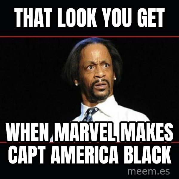katt williams shocked meme: that look you get / when marvel makes capt america black