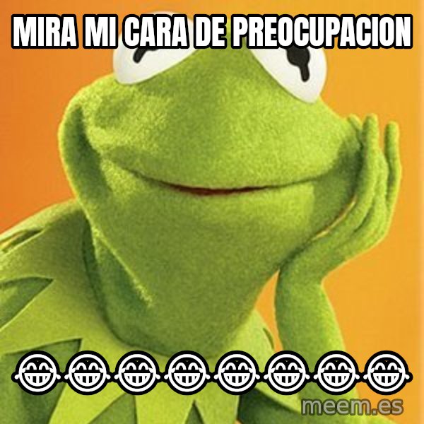 Kermit the frog meme: Mira mi cara de preocupacion / 😂😂😂😂😂😂😂😂