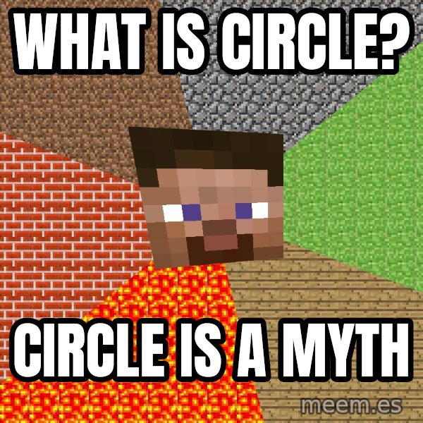 Minecraft Guy meme: What is Circle? / Circle is a myth