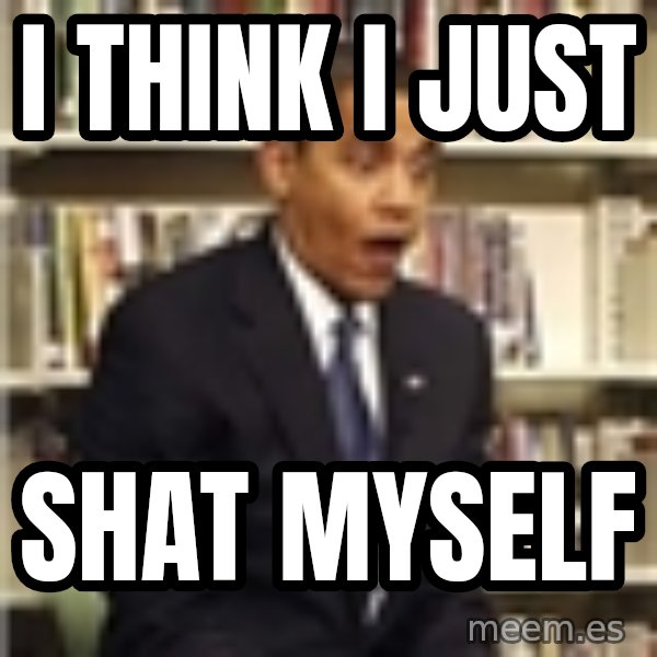 Obama meme: I think I just / Shat myself