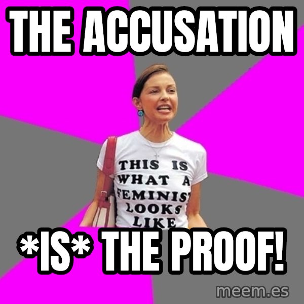 Feminist Cunt meme: the accusation / *is*  the proof!