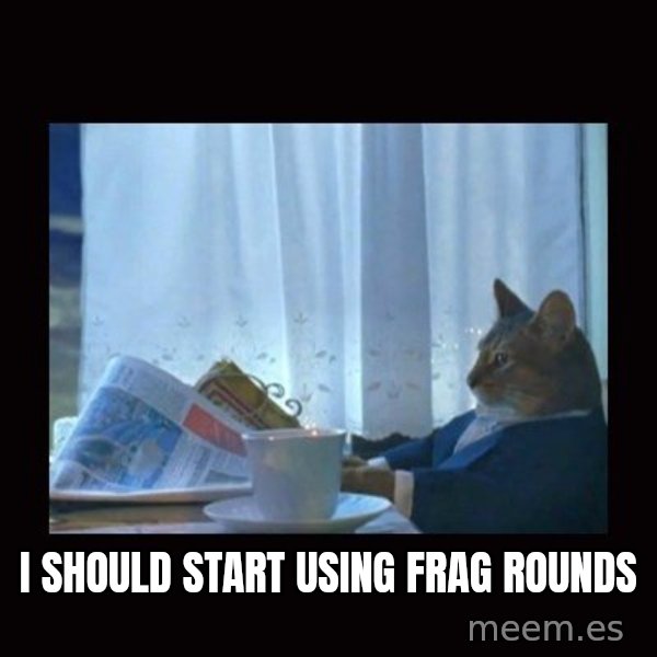 i should buy a boat cat meme: I should start using frag rounds