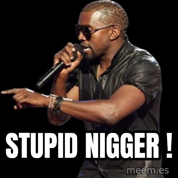 Kanye West meme: Stupid nigger !