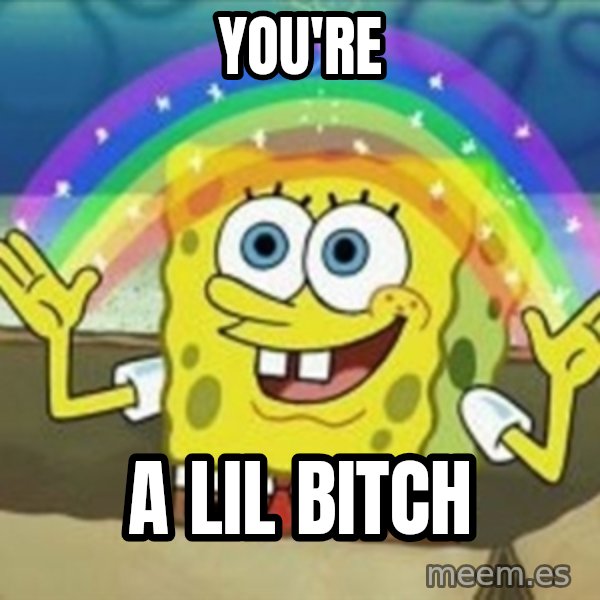 Spongebob meme: You're / A lil bitch