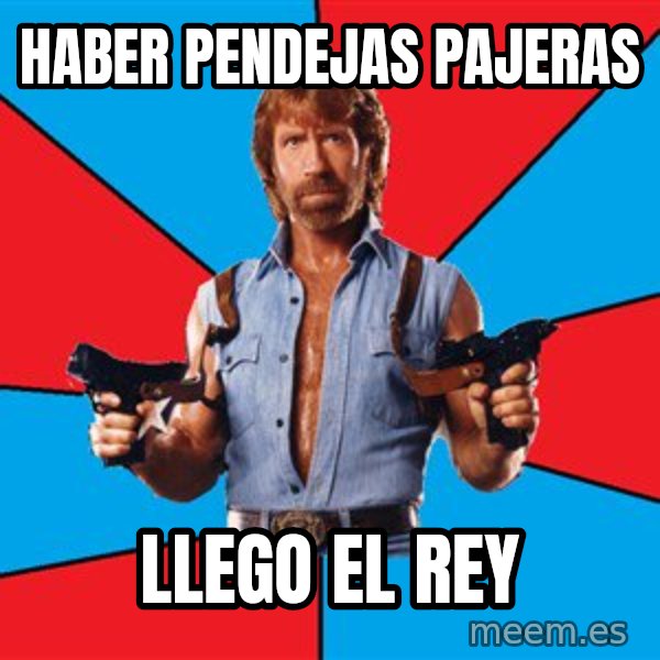 Chuck Norris  meme: haber pendejas pajeras / llego el rey