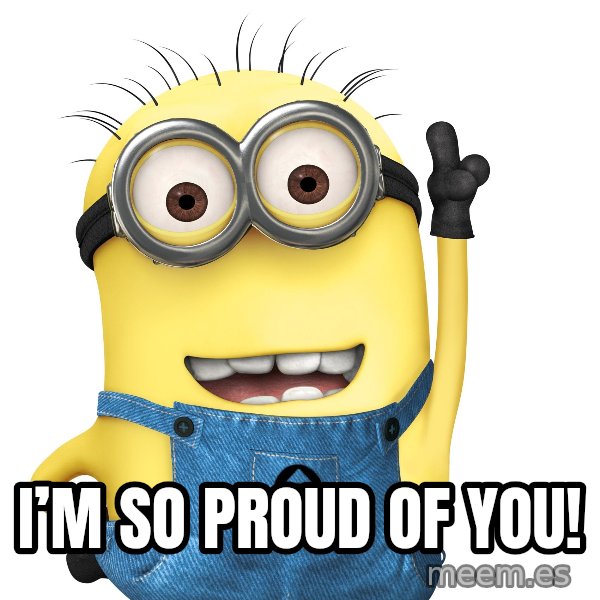 Despicable Me Minion meme: I’m so proud of you!