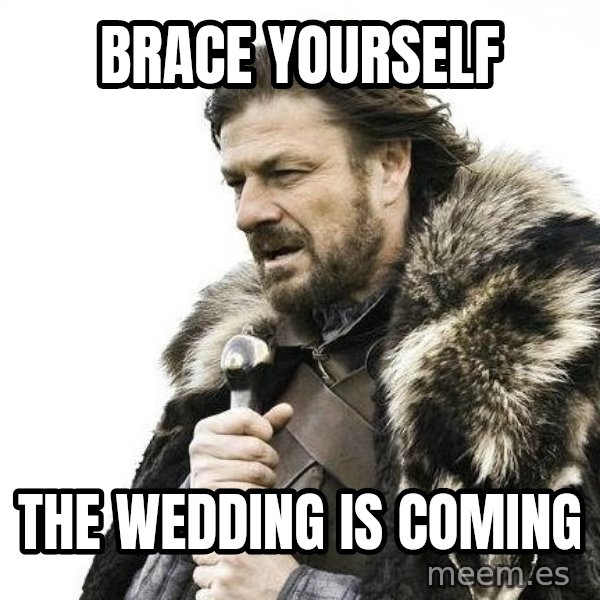 Brace Yourself Winter is Coming. meme: Brace Yourself / The Wedding is Coming