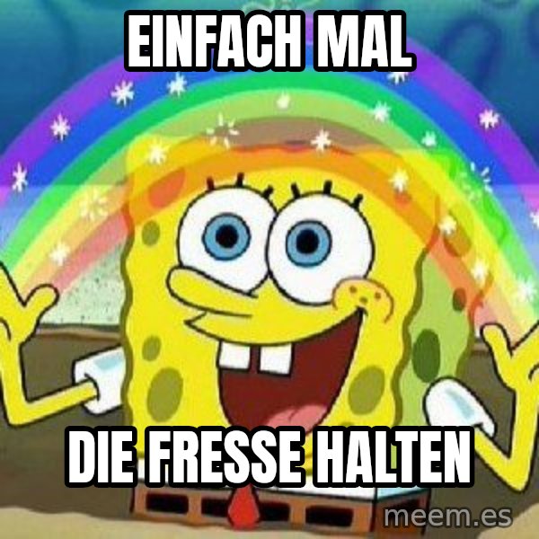 Imagination meme: Einfach mal / die Fresse halten