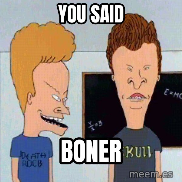 Beavis and butthead meme: you said / boner