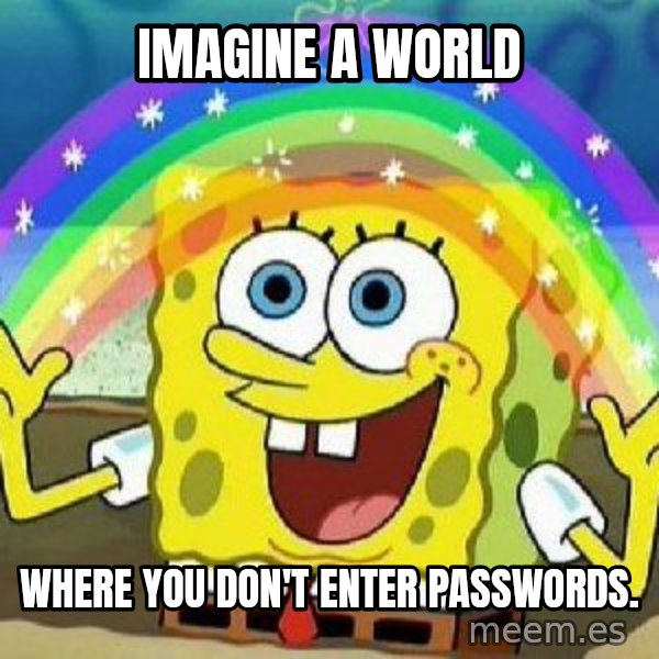Imagination meme: Imagine a world / Where you don't enter passwords.