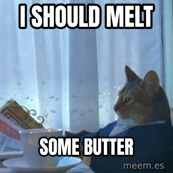 newspaper cat realization meme: I should melt / some butter