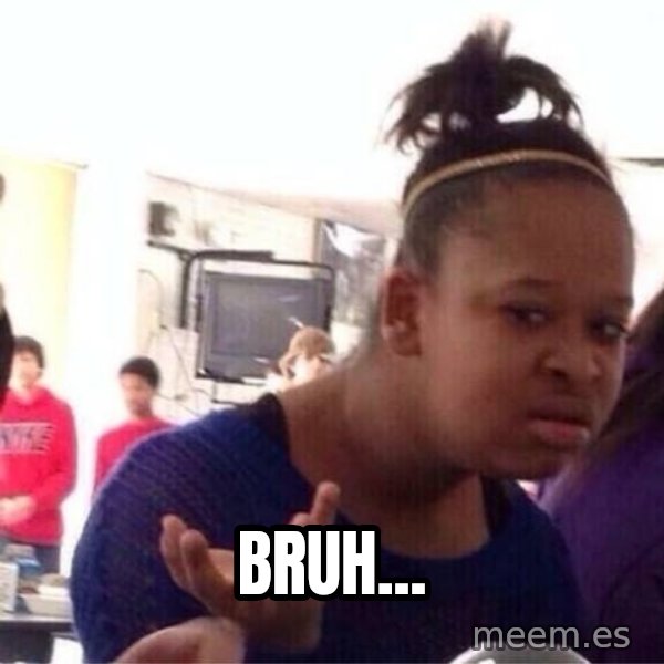 Confused Black Girl meme: Bruh...